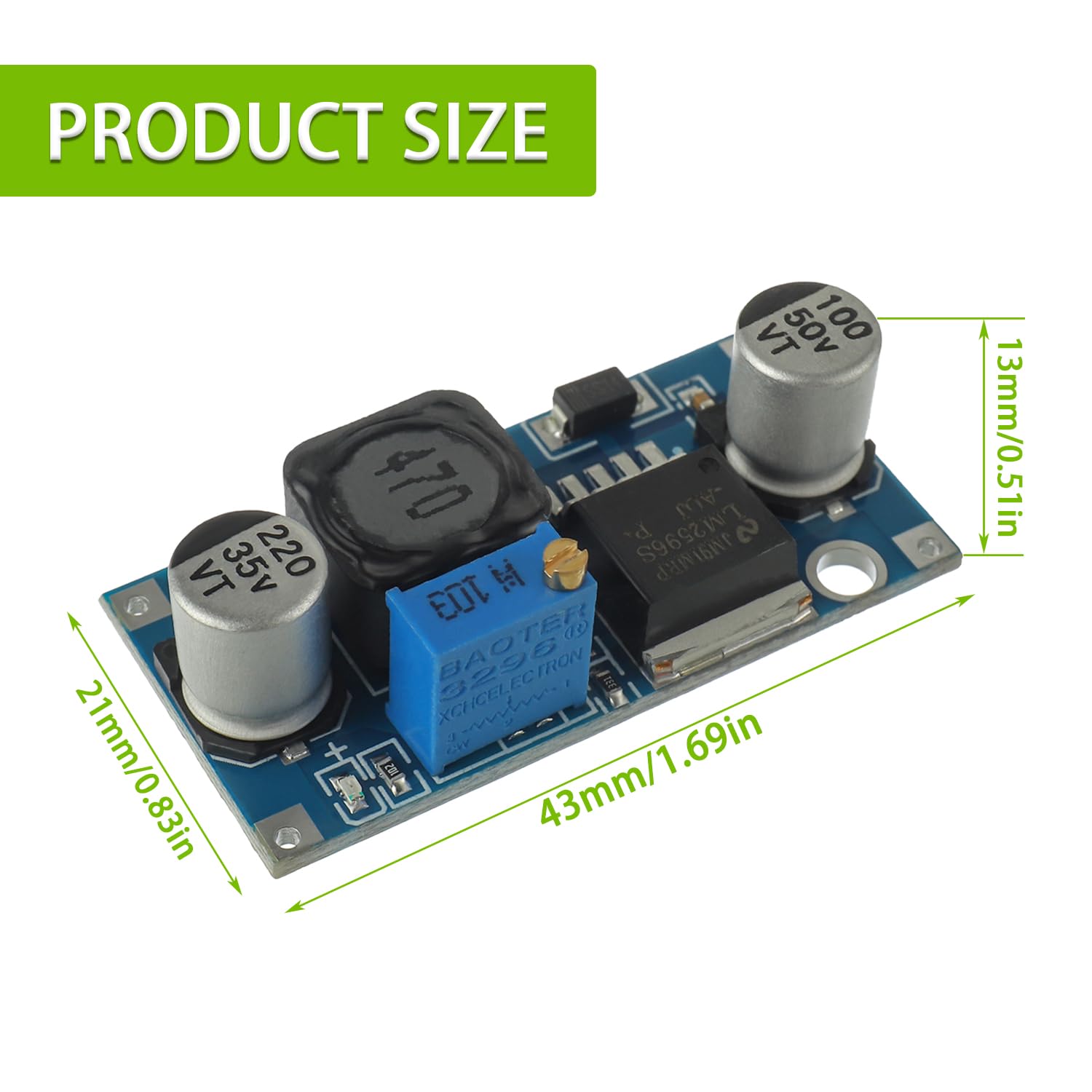 Eplzon Lm2596S Buck Converter Buck Module Dc Dc 3.2 35V To 1.25 30V 3A Voltage Adjustable Buck Converter Module(Pack Of 6 Pcs)