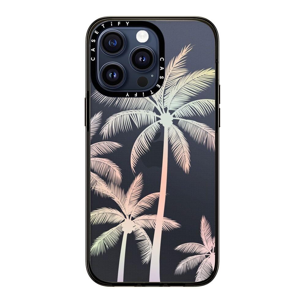 Casetify Compact Case For Iphone 15 Pro Max [2X Military Grade Drop Tested / 4Ft Drop Protection]   Modern Tropical Palm Tree