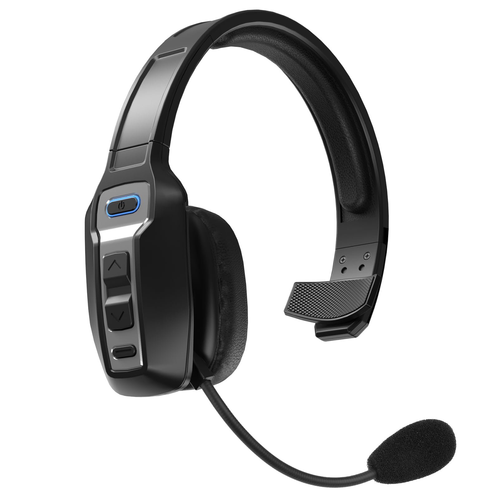 Bluetooth Headset For Truck Drivers, Single Ear Wireless Headphones With Mic Noise Cancelling, Mute Button, Hands-Free, 60H Play