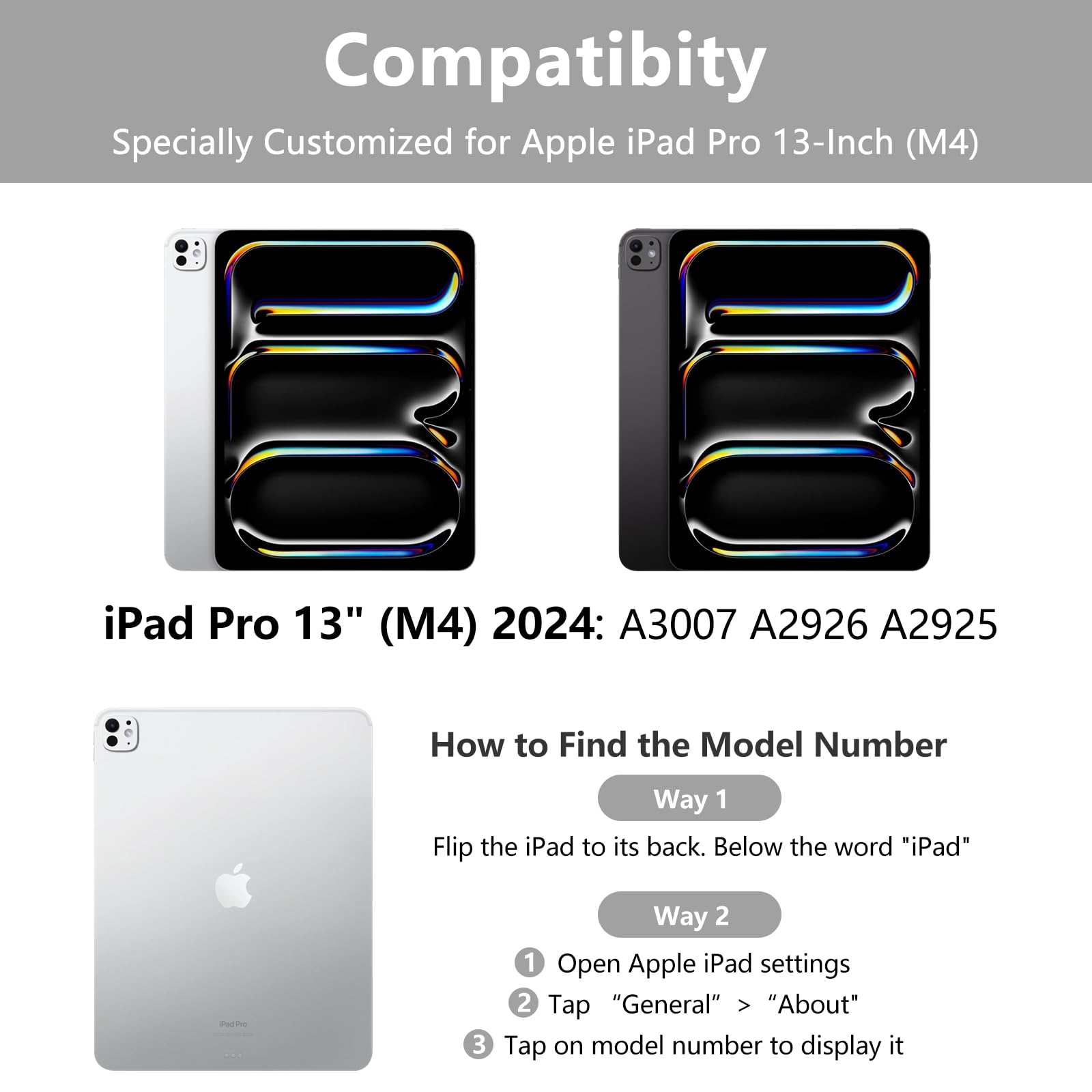 Amzcase For Ipad Pro 13 Inch Case 2024 With Keyboard,M4 Of Ipad 13 Pro Keyboard Case With Bluetooth Wireless Detachable Smart Sl