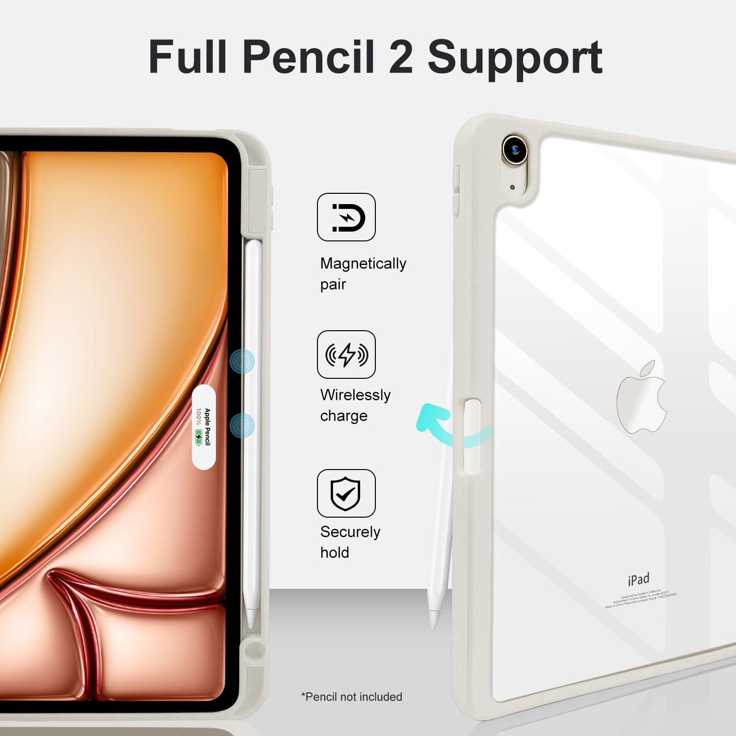 Mygroo For Ipad Air 11 Inch 2024,Ipad Air 5Th Generation Case 2022 With Pencil Holder, Air 4Th Gen Case,Slim Smart Cover With Cl