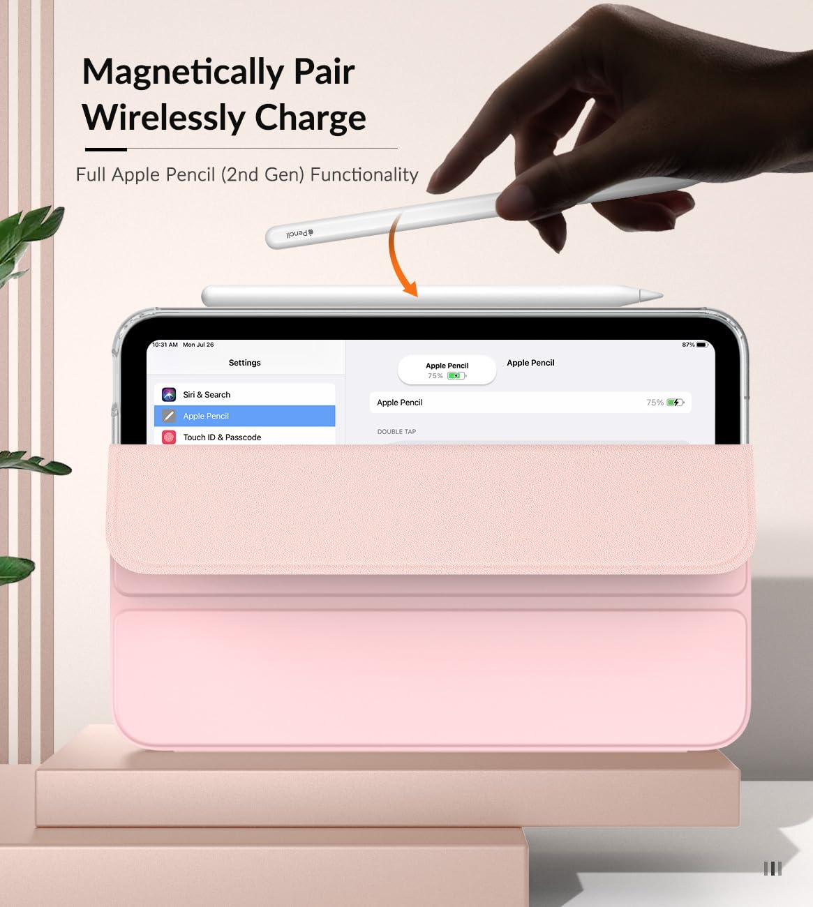 MoKo Case Fit New iPad Mini 7 (A17 Pro) 2024, iPad Mini 6th Generation Case 2021 (8.3 inch), iPad Mini 6 Case, Soft TPU Translucent Frosted Back Cover Case for iPad Mini 7th, Light Pink