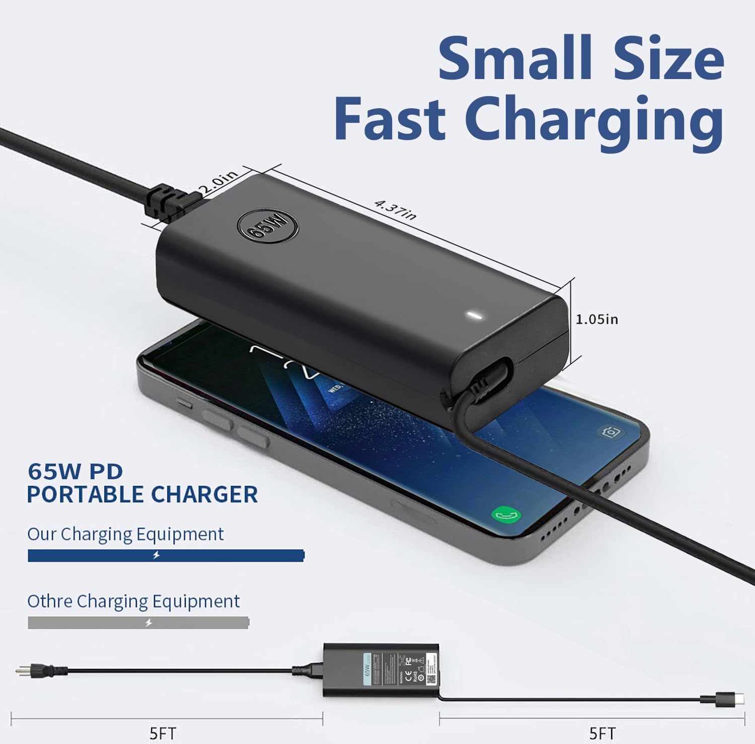 For Dell Laptop Charger Usb C 65W For Latitude 5420 5430 5440 5450 5320 5290 5520 5530 5540 5550 E5440 Chromebook 3100 3110 3400,Inspiron 16 7620 2In1 Xps 13 9350 9360 9310 La65Nm170 Ac Adapter