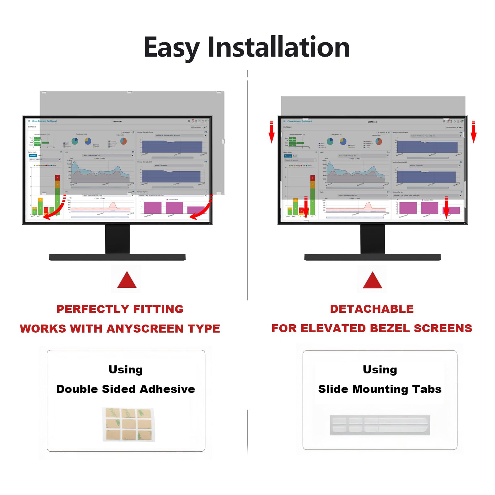 Pozlle 21.5 Inch Computer Privacy Screen Shield [2 Pack] For 16:9 Widescreen Desktop Monitor   Anti Glare Blue Light Privacy Fil