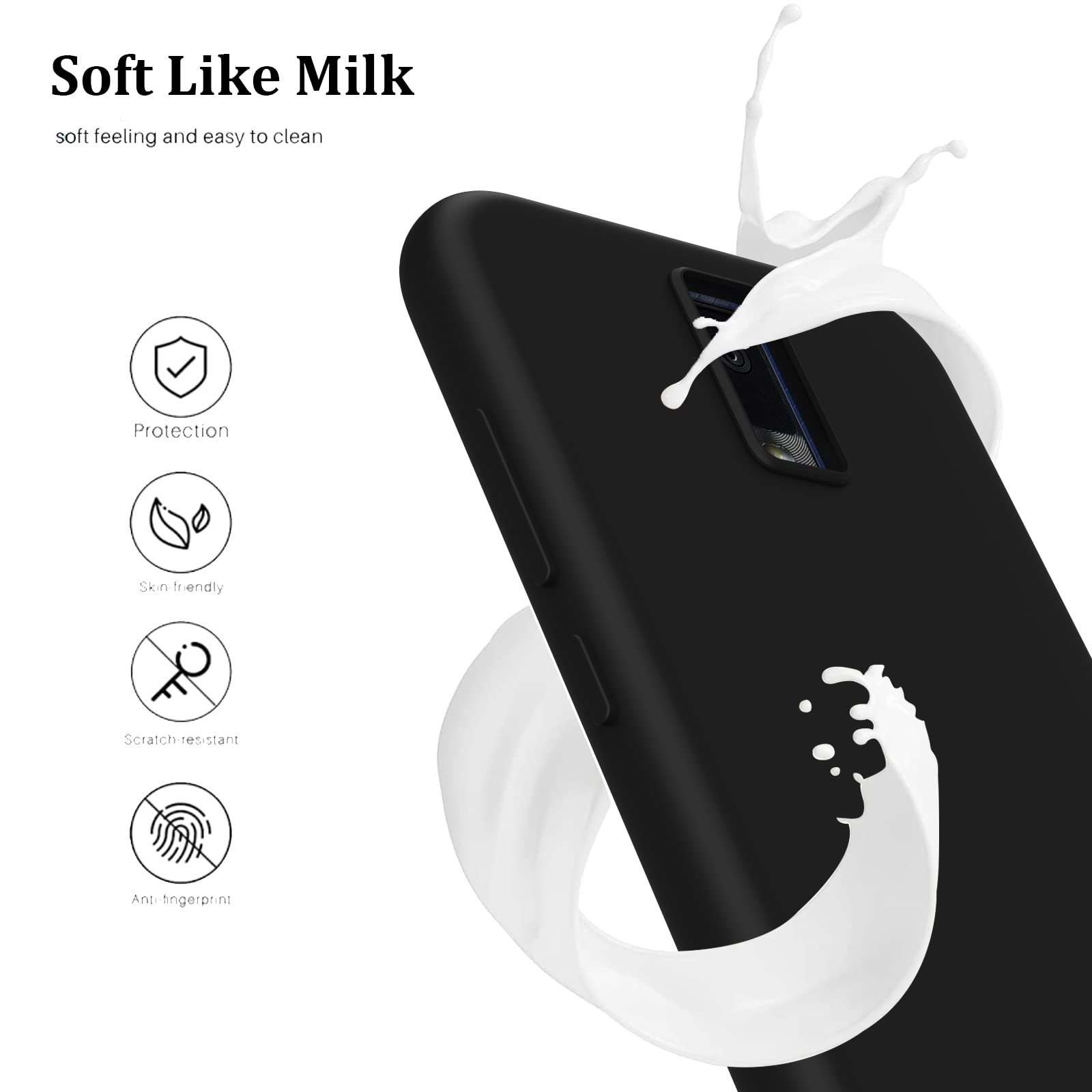 Chuang Case For Blu View 3 B140Dl Phone Case Tpu Soft Silicone Cover, Shockproof Silicone Phone Case With Microfiber Lining(Blac