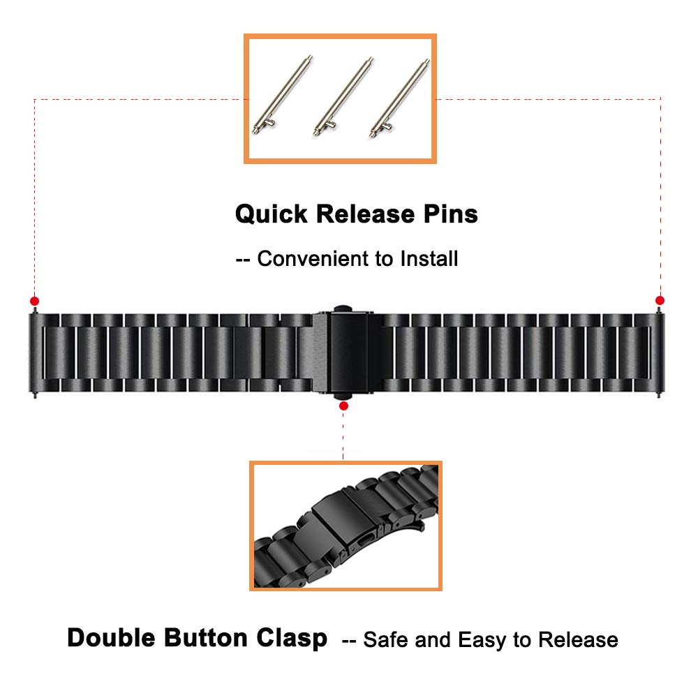 Yeejok Vivoactive 6/5/3 Bands For Men Women, 20Mm Watch Bands Replacement Metal + Leather Compatible For Garmin Venu/Venu Sq/Ven