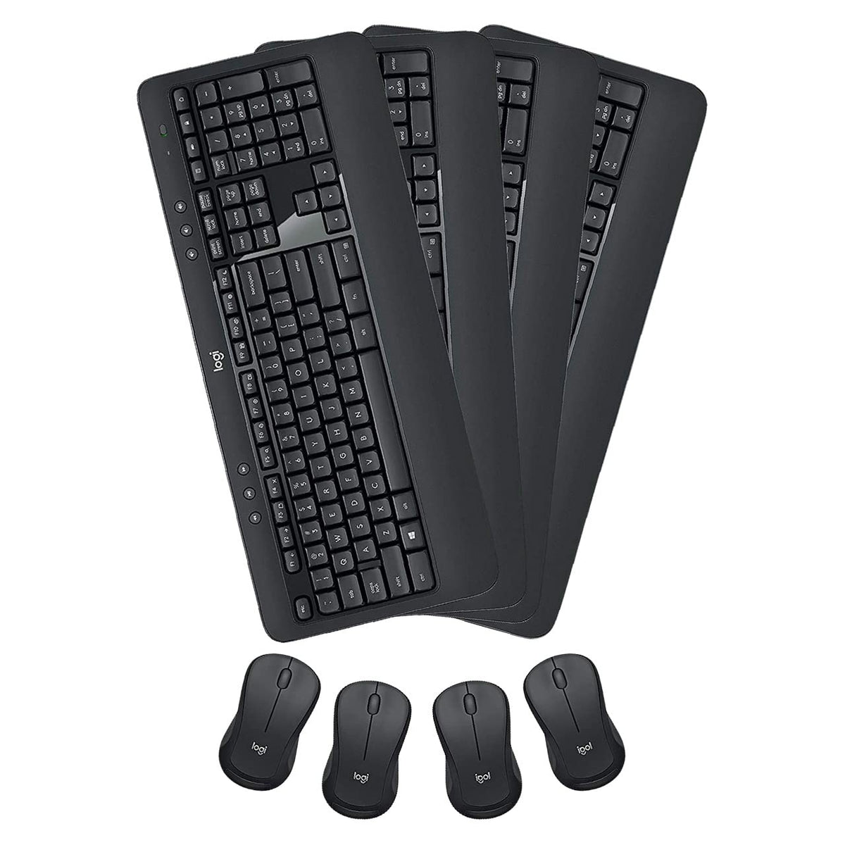 Logitech Mk540 Advanced Wireless Keyboard & Mouse Combo Travel Home Office Modern Bundle For Pc & Laptop, Pack Of 4
