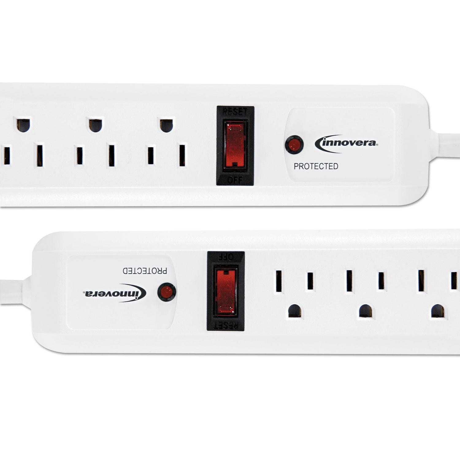 Innovera Ivr71653 6 Ac Outlets 4 Ft. Cord 540 Joules Surge Protector   White (2/Pack)