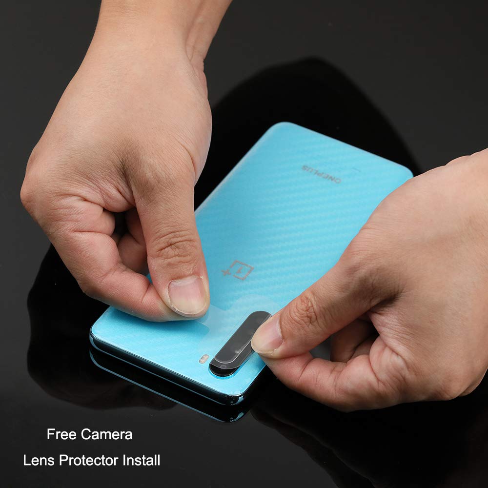 Ibywind Screen Protector For Oneplus Nord,With 2Pcs Tempered Glass,1Pc Camera Lens Protector,1Pc Backing Carbon Fiber Film [Fing