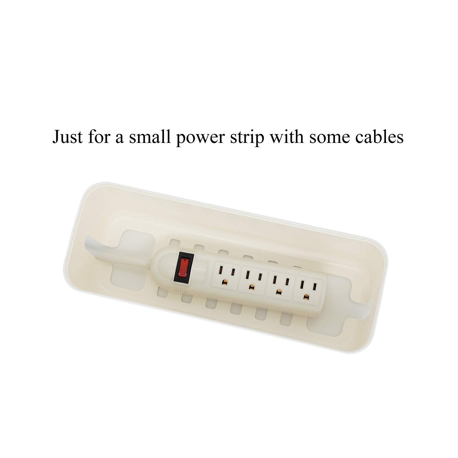 Changsuo Cable Management Box Small White, Extension Cord Organizer For Power Stripe Surge Protector Wire Management Concealer C