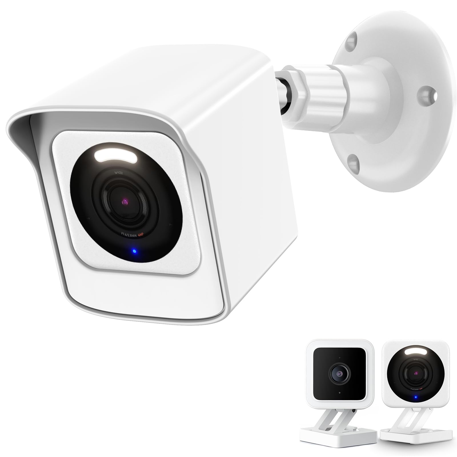 Pef Mount For All New Wyze Cam V4 And V3, Weatherproof Protective Cover And 360 Degree Adjustable Wall Mount Solid Housing For Wyze V4 And V3 Outdoor Indoor Smart Home Camera System (White, 1 Pack)