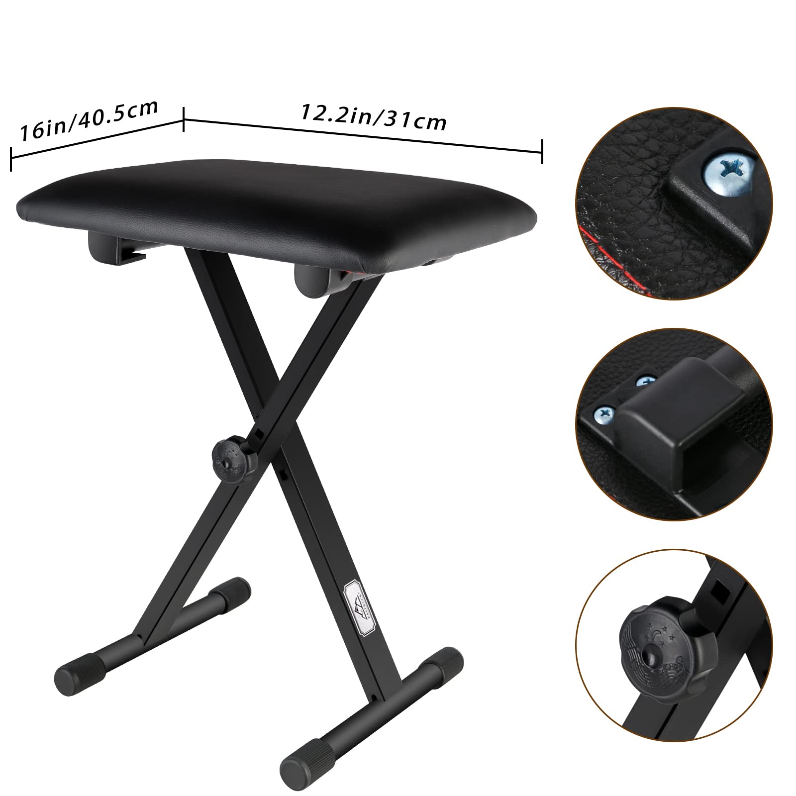 Eastrock Adjustable Piano Keyboard Bench, X Style Stool Chair Seat For Electronic Keyboards & Digital Pianos (Original Version)