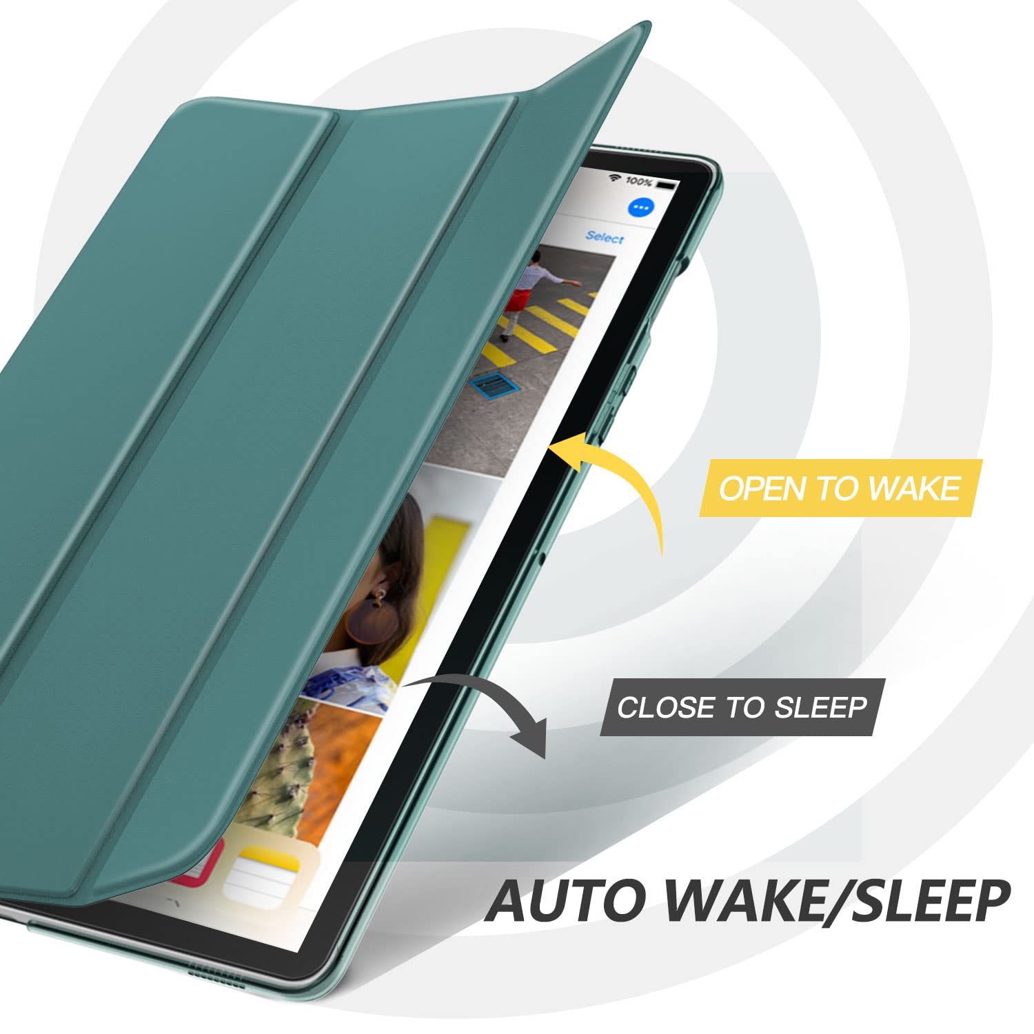 MoKo Case Fit Samsung Galaxy Tab S5e 2019, Ultra Thin Slim Shell Trifold Stand Cover with Frosted Back with Auto Wake and Sleep for Galaxy Tab S5e SM T720/SM T725 2019 Tablet, Midnight Green