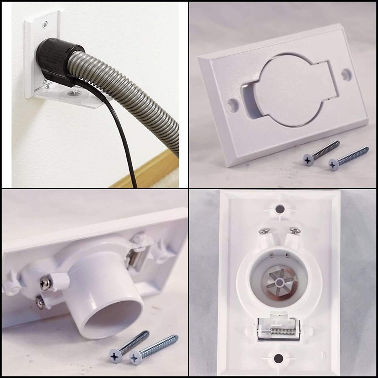 (2 Pack) Replacement Designed To Fit Standard White Central Vacuum Inlet Valve Plate For Beam Central Vac -White Round Door