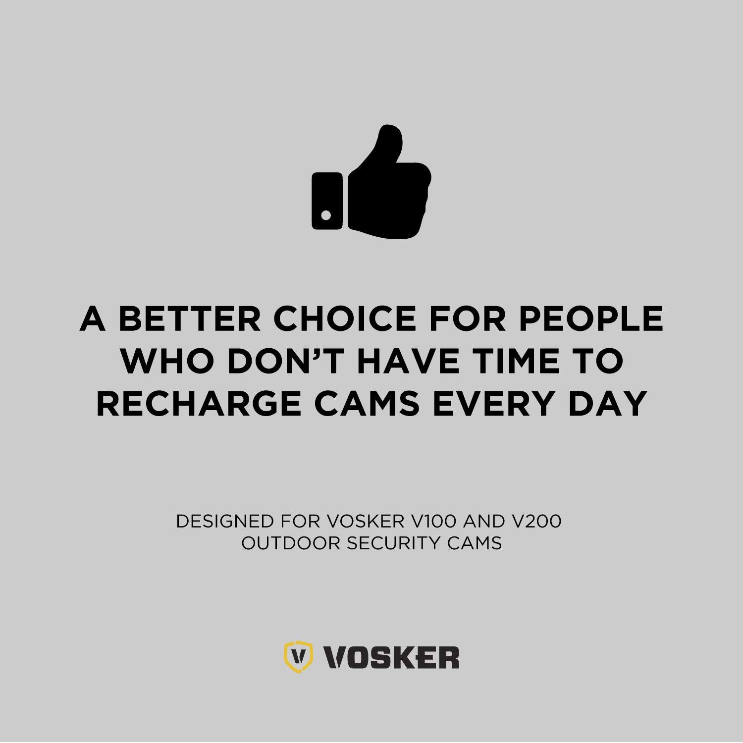 Vosker Rechargeable Battery Pack And Outdoor Charger For V100 And V200 Security Cameras, Long Lasting Lithium Ion, Fast Charge 2