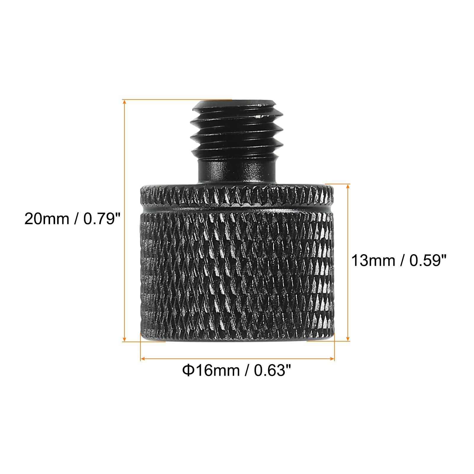 Meccanixity Mic Stand Adapter 1/4 Female To M8 Male Camera Screw Thread Adapter For Microphone Tripod Stand Black