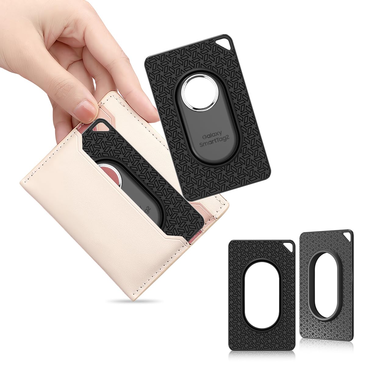 Biqire For Galaxy Smarttag2 Wallet Holder Card Insert [2 Pack], Ultra Thin Card Case For Smarttag2, Soft Tpu Smart Tag2 Card Hol