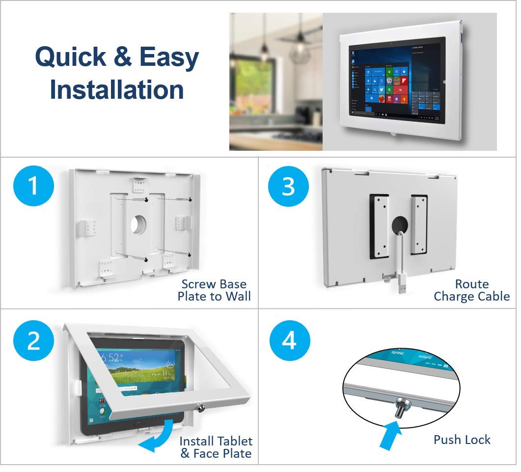 Tabcare Locking Security Metal Case For Lenovo 10E Chromebook Tablet Supports Wall Mount 75/100 Mm Vesa (Black, 10E Chromebook)