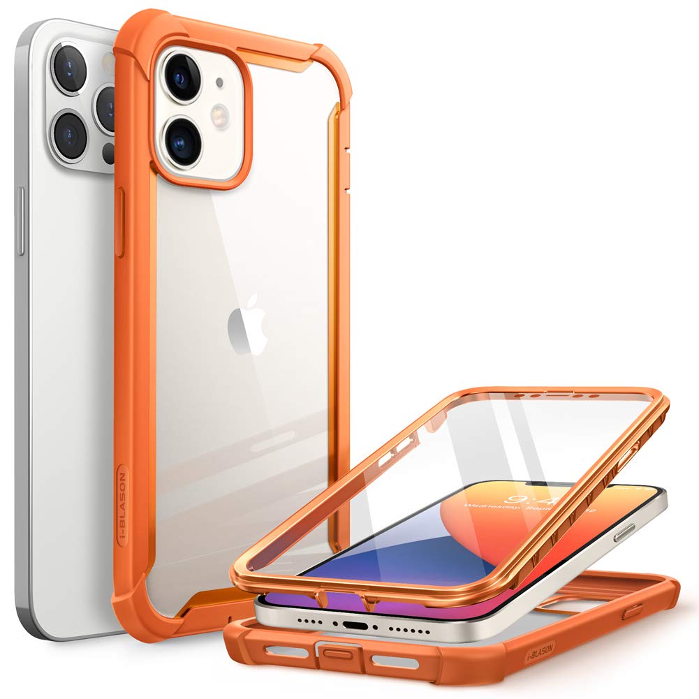 i-Blason Ares Case for iPhone 12, iPhone 12 Pro 6.1 Inch (2020 Release), Dual Layer Rugged Clear Bumper Case with Built-in Scree