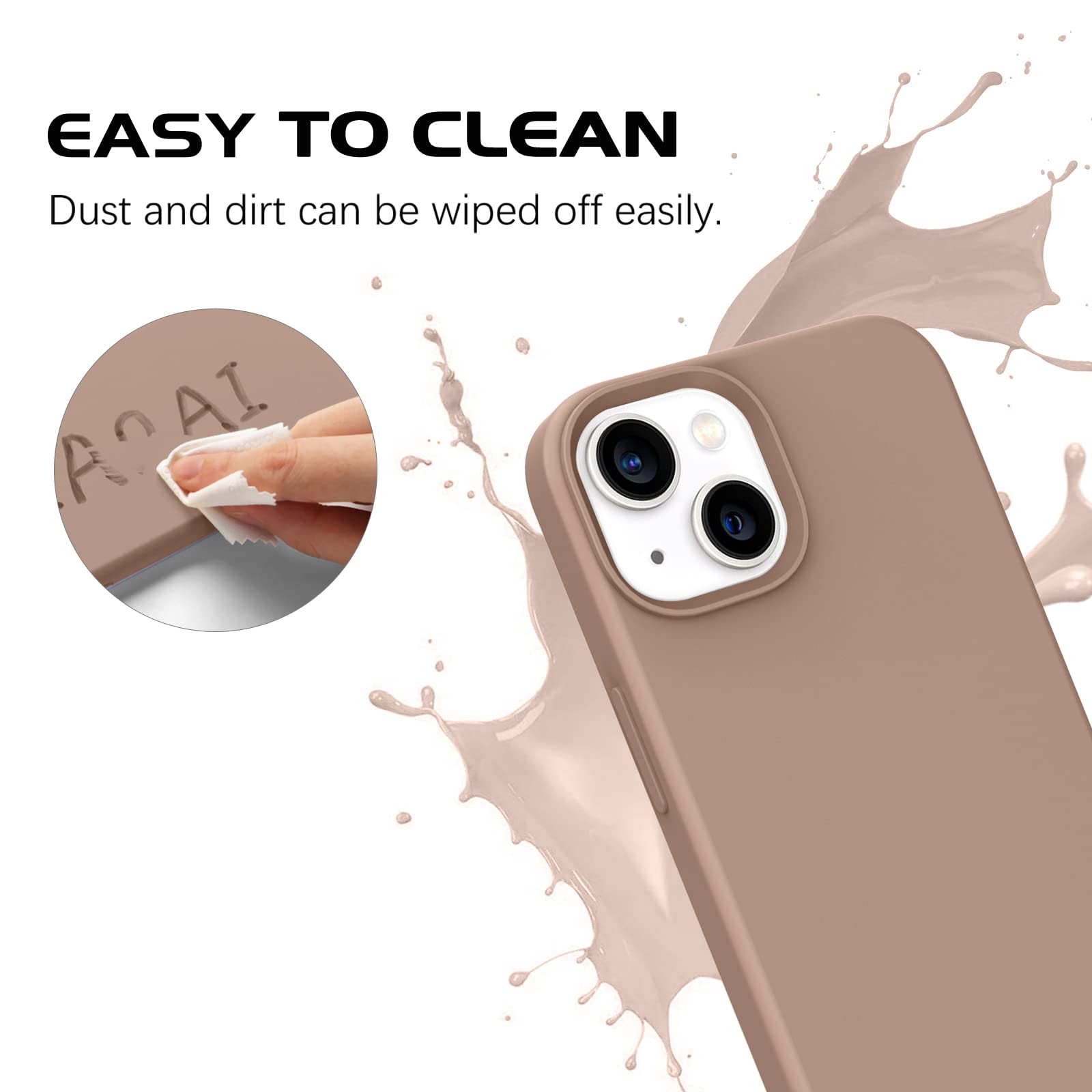 Veningo Iphone 13 Case, Phone Case For Iphone 13, Slim Fit Liquid Silicone Soft Gel Rubber Lightweight Microfiber Lining Shockpr