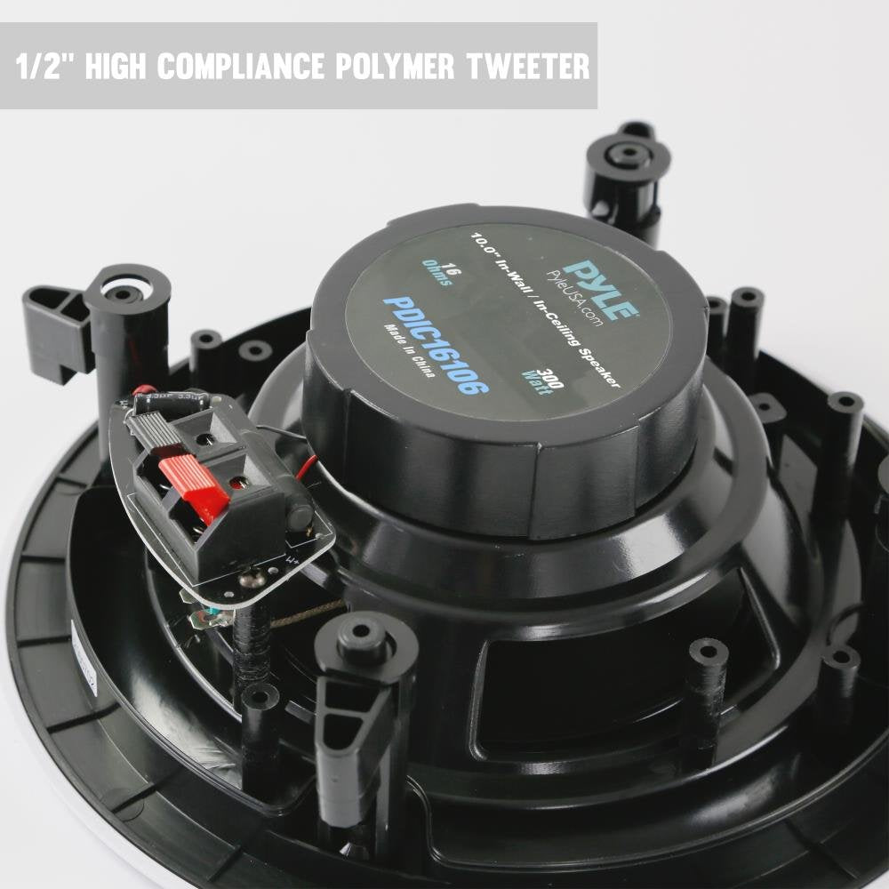 Pyle Pair 10    Flush Mount In Wall In Ceiling 2 Way Speaker System Spring Loaded Quick Connections Changeable Round/Square Gril