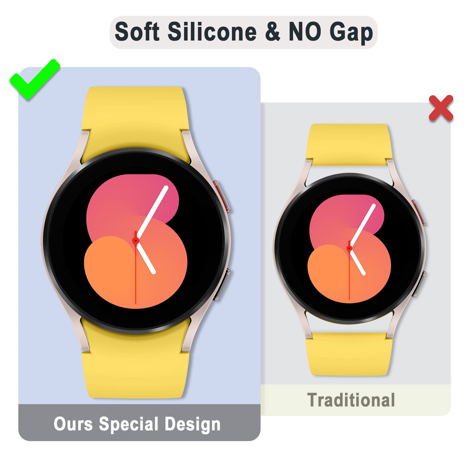 Apbands 20Mm Band Compatible For Samsung Galaxy Watch 4 44Mm 40Mm/Galaxy Classic 42Mm 46Mm/Active/Galaxy 3 41Mm/Galaxy 42Mm, Sof