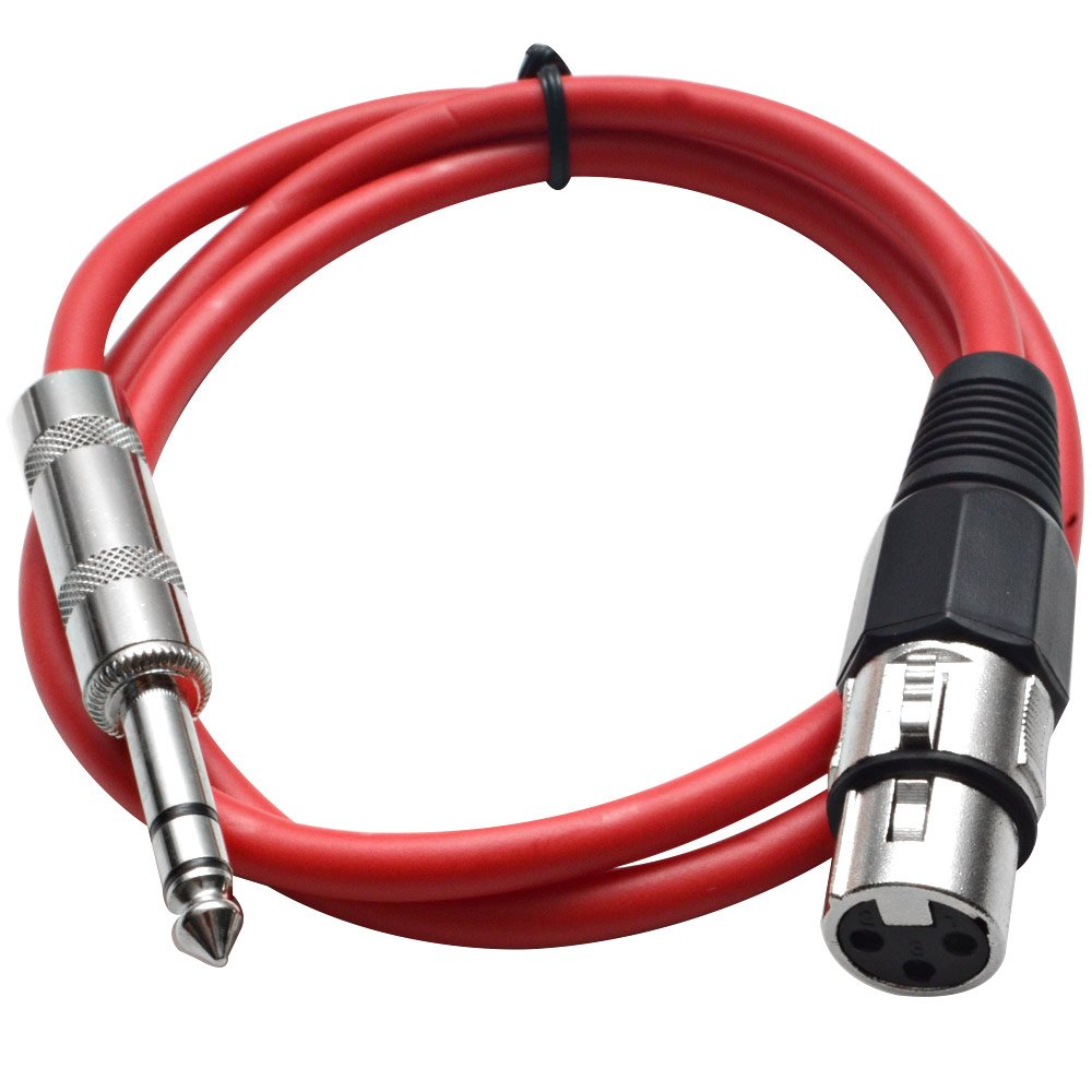 Seismic Audio Speakers XLR Female to     TRS Patch Cables, 2 Feet