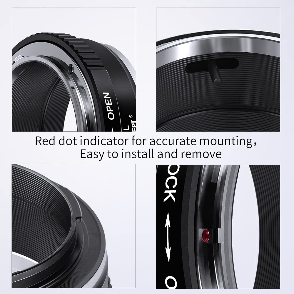 K&F Concept Lens Mount Adapter Fd L Manual Focus Compatible With Canon Fd & Fl 35Mm Lens To L Mount Camera Body
