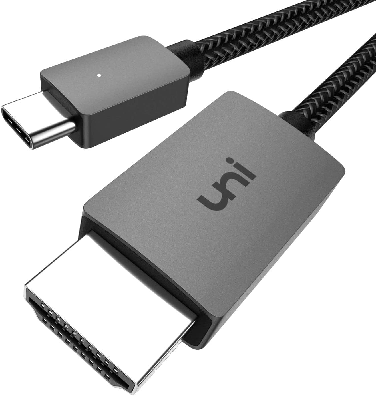 Uni Usb C To Hdmi Cable 15Ft 4K@30Hz, Usb Type C To Hdmi Cable For Home Office, [Thunderbolt 3/4 Compatible] With Macbook Pro/Air, Iphone 15 Pro/Max, Galaxy S8 S23, Surface Book 2, Xps, Chromebook