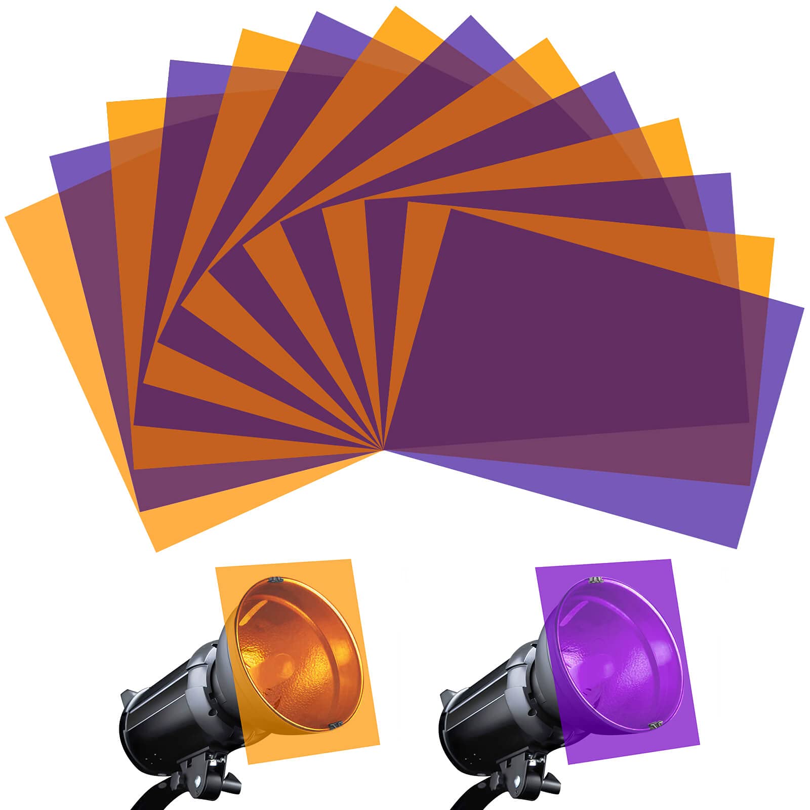 Halloween Light Gels, 14Pcs Lighting Gels With Thin Protective Film On Both Sides, A4 Size Color Gels For Lighting, Thickened Li