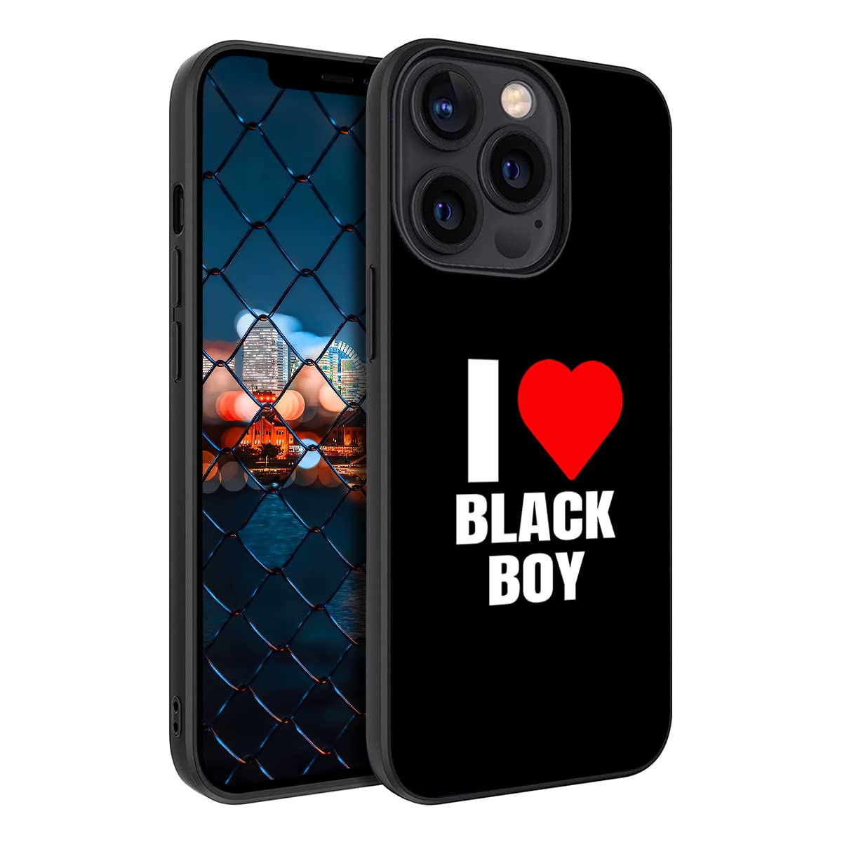I Love Black Boy Red Heart Decor Phone Case For Iphone 15 14 13 12 11 Pro Max Mini Xr 8 Plus Samsung Galaxy S23 S22 S21 S20 Fe U