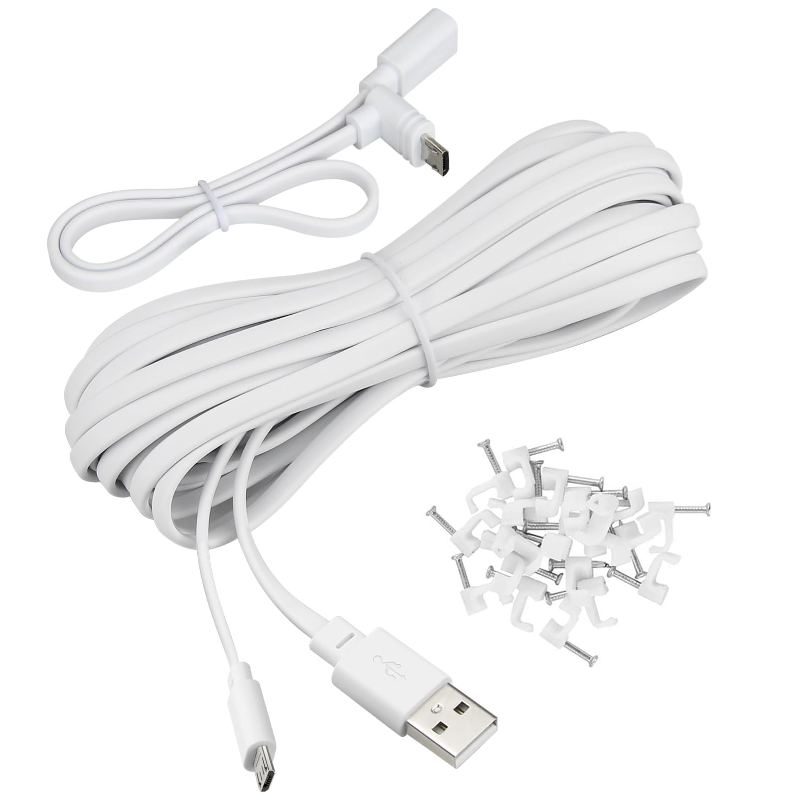 Smays 25 Ft Long Extension Cable For Wyze Cam V4, Wyze Cam Pan V3 Camera, Micro Usb Power Cord