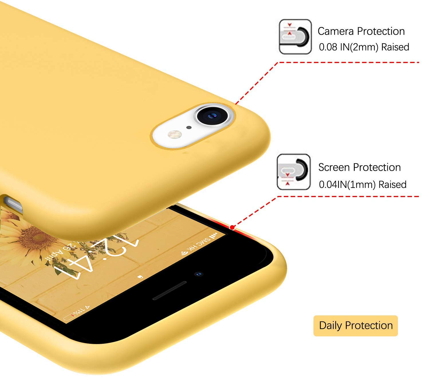 Icesword Iphone Se 3 Case 2022 [Upgraded]/ Iphone Se 2020 (2Nd Gen)/ Iphone 7/ Iphone 8 Silicone Case Yellow, Liquid Silicone Ge