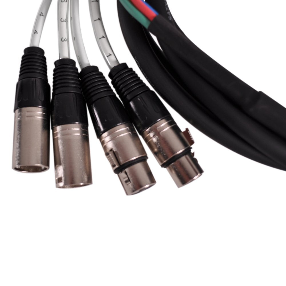 Seismic Audio Satxsw-8X5 4-Channel 5-Feet Insert Snake Cable 8 Trs To 4 Xlr Male And 4 Xlr Female