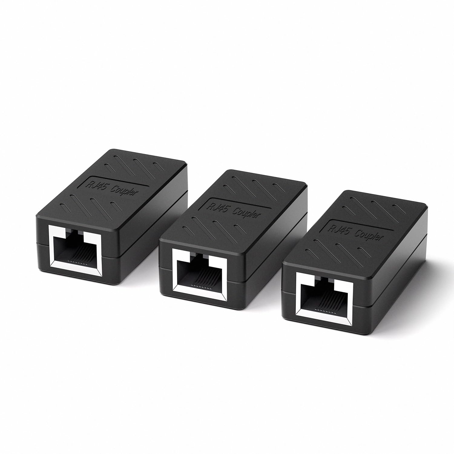 Lvy Ethernet Extender Rj45 Couplers Network Cable Coupler Cat 5 Coupling Lnternet Female To Female Connector Lnline Coupler For Cat5/ Cat5E/ Cat6E/ Cat7 Ethernet Extension Cable(3 Pack Black)