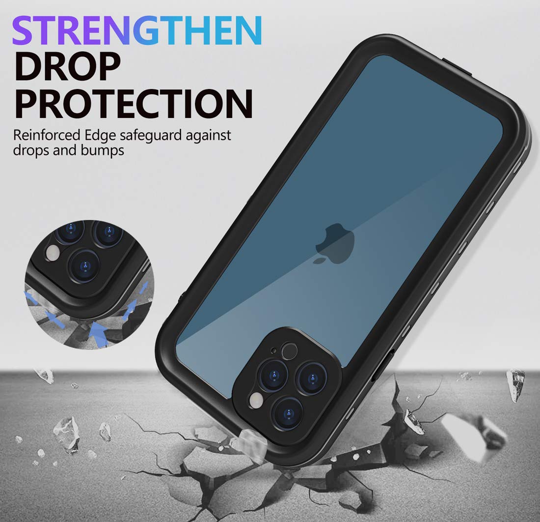 Ibelief Waterproof Case Designed For Iphone 12 Pro 6.1 Inch,Full Body Sealed Cover With Built In Screen Protector,Ip68 Waterproo