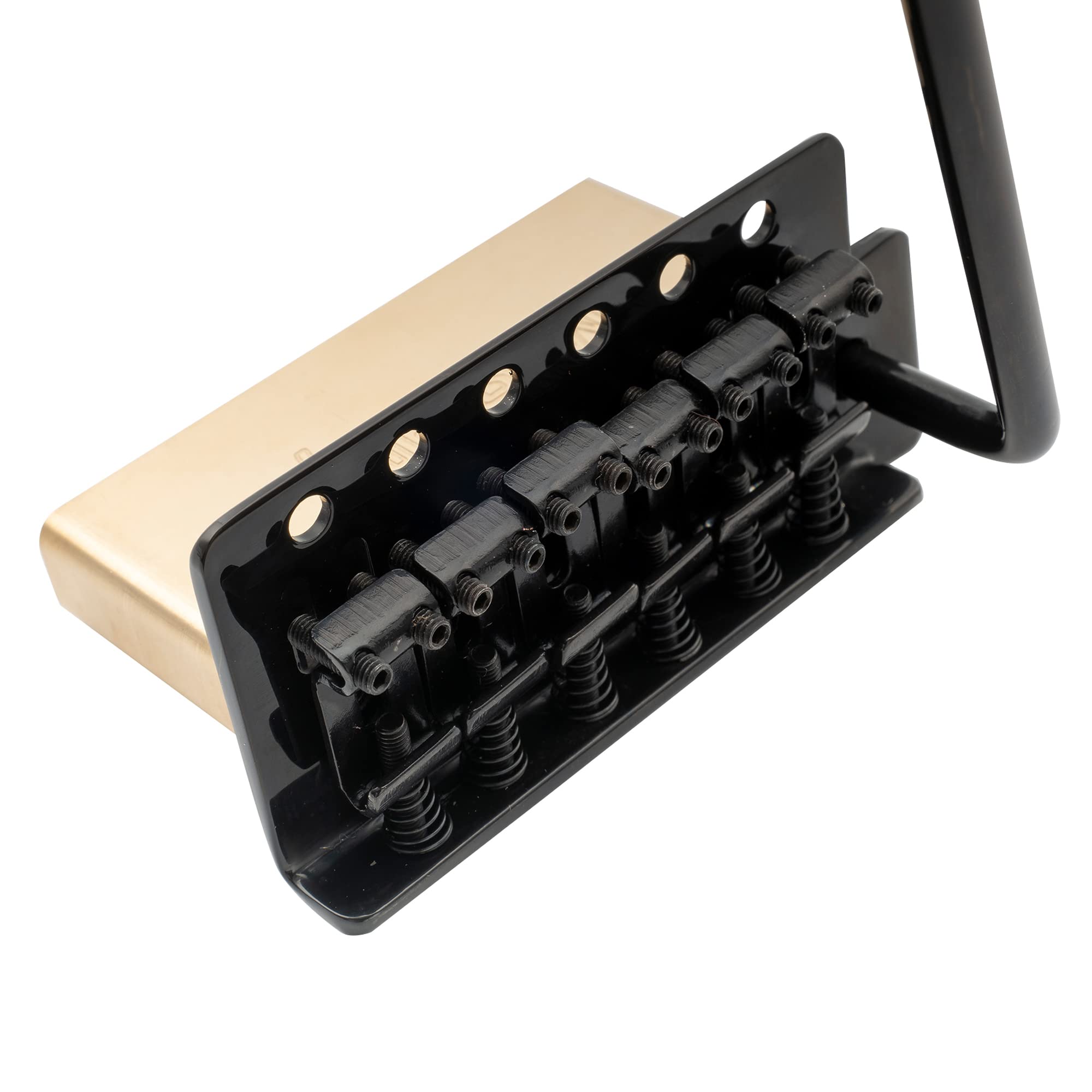 Musiclily Pro 52.5Mm Vintage 6-Screw Tremolo Bridge 36Mm Solid Brass Block For Squier Strat Style Electric Guitar, Black