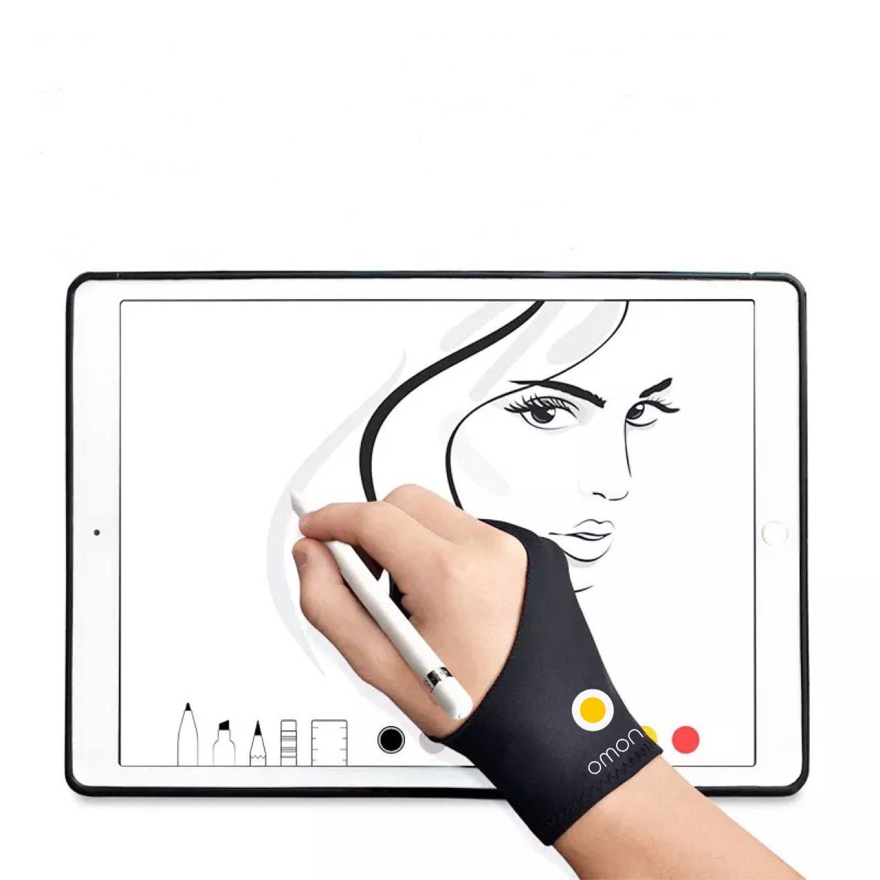 2 Pack Omonic Artist Glove Two Finger Glove For Light Box Graphic Graphics Drawing Tablet Light Box Tracing Light Pad Drawing Ta