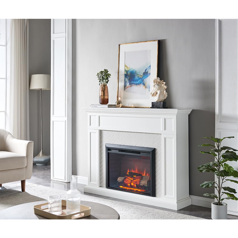 Legendflame Carl 28 W Electric Fireplace Insert (Ef262), Fireplace Heater 750/1500W, Fire Crackling Sound, Remote Control