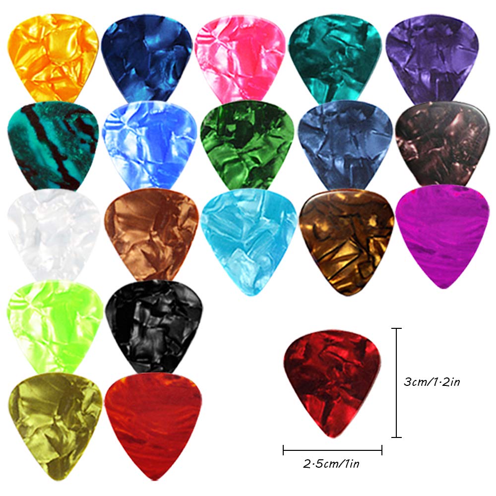 20 Pcs Guitar Picks With 2 Guitar Pick Holders And Guitar String Winder,Maxin Celluloid Guitar Picks With Guitar String Winder 3
