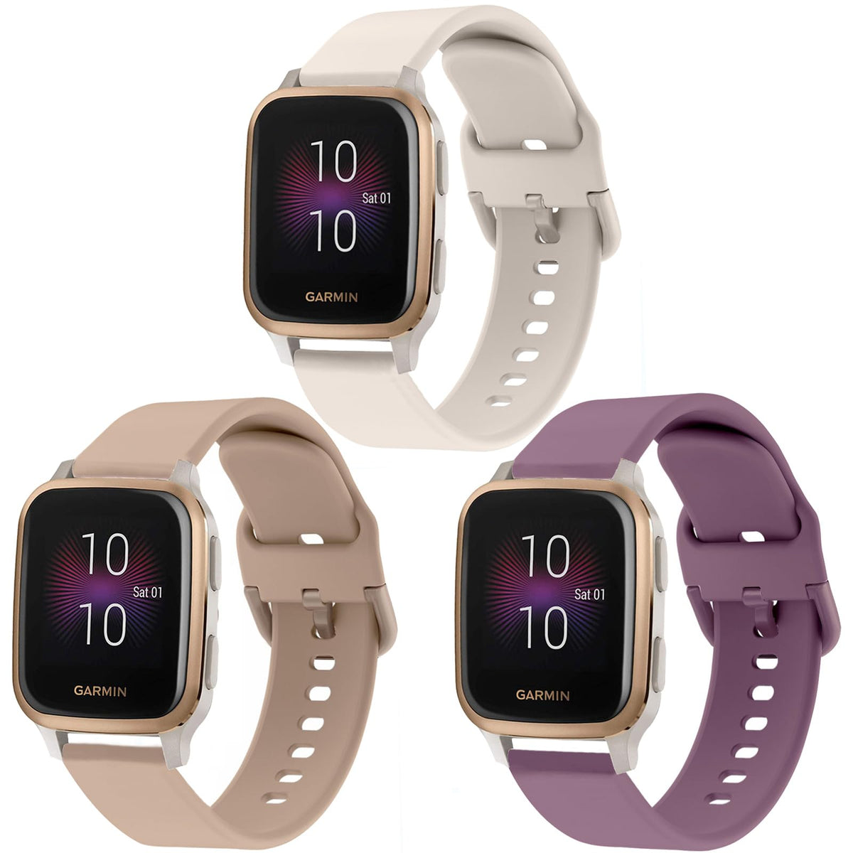 Vicrior Bands Compatible With Garmin Venu Sq/Venu Sq 2 /Venu Smart Watch, Soft Silicone Fadeless Pattern Printed Floral Replacem