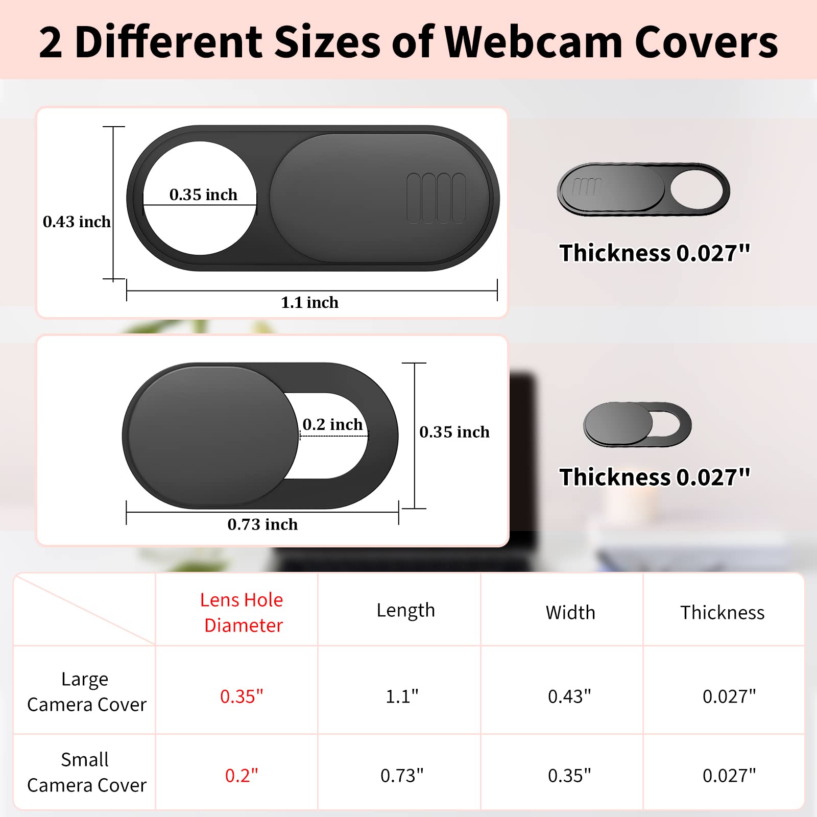 Laptop Camera Cover Slide Cute, Ultra Thin Webcam Cover For Iphone Ipad Macbook Pro Computer Imac Cell Phone Pc Accessories, Cam