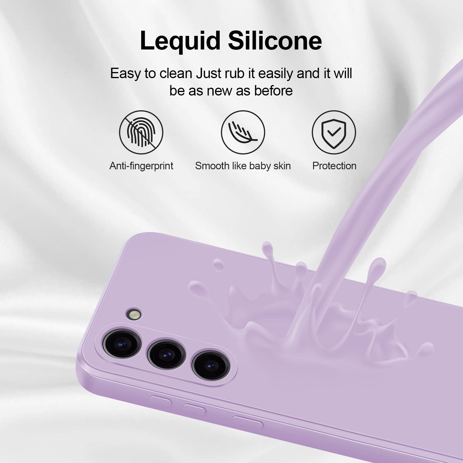 Giiyoon Silicone Case Compatible With Samsung Galaxy S23 Plus 5G, Full Body Silky Soft Touch Phone Case With Camera Protection,