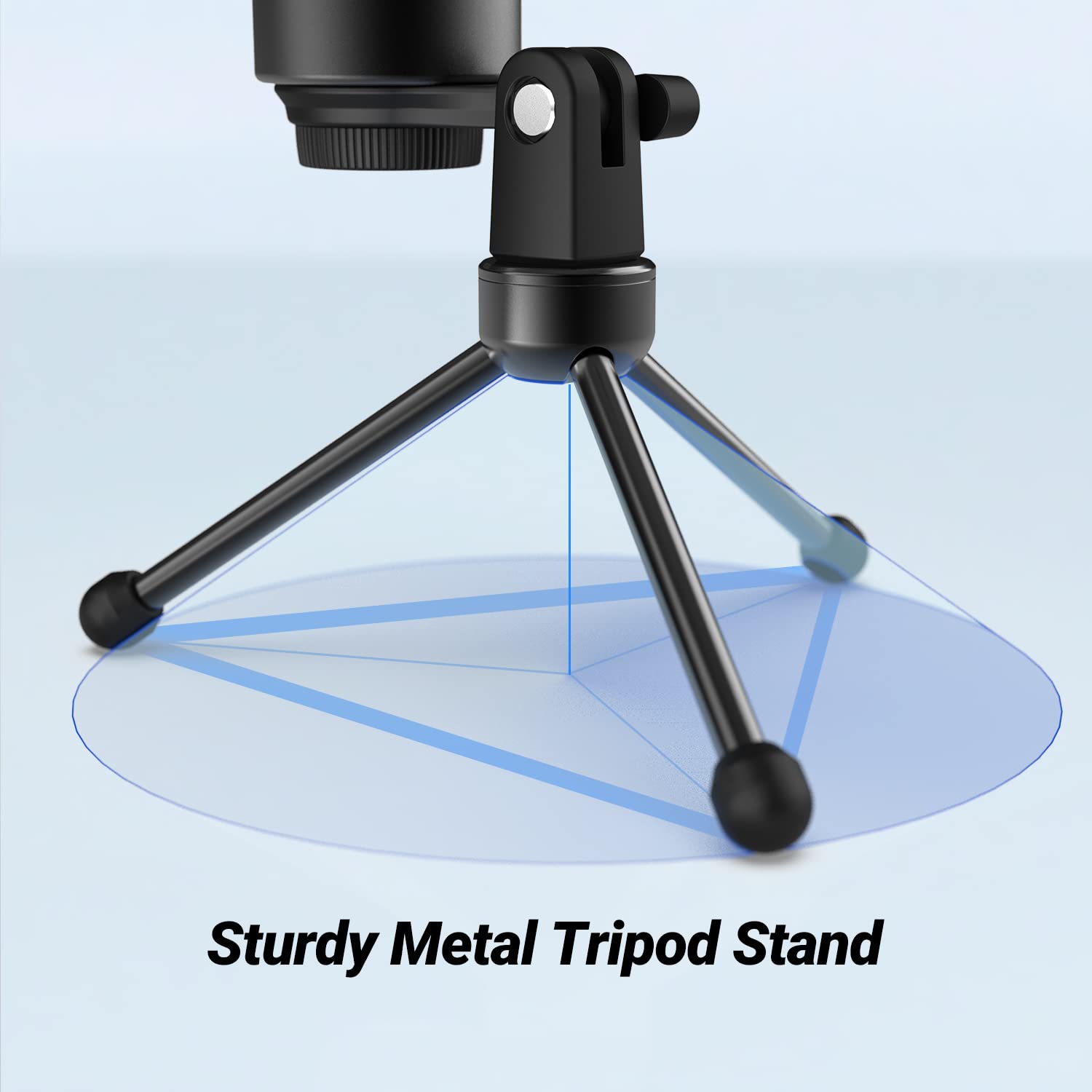 Fifine Tripod Stand For Desktop Microphone With Non-Slip Rubber Feet, Durable Metal Construction, Foldable Desk Mic Stand For Ga