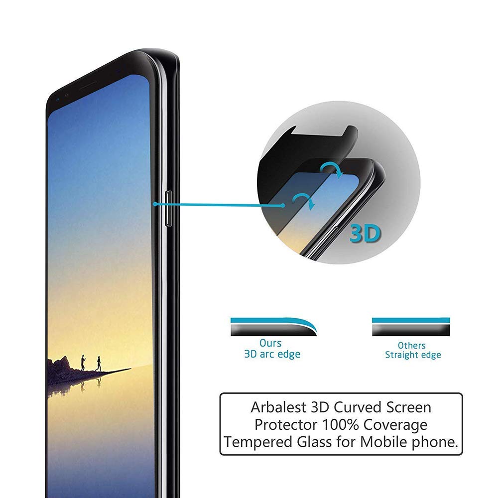 Lywhl 3 Pack Note 8 / Note 9 Privacy Screen Protector Anti Spy, Tempered Glass Film For Samsung Galaxy Note 8 / Note 9, Black [Case Friendly] [9H Hardness] [Anti Scratch] [Bubble Free]