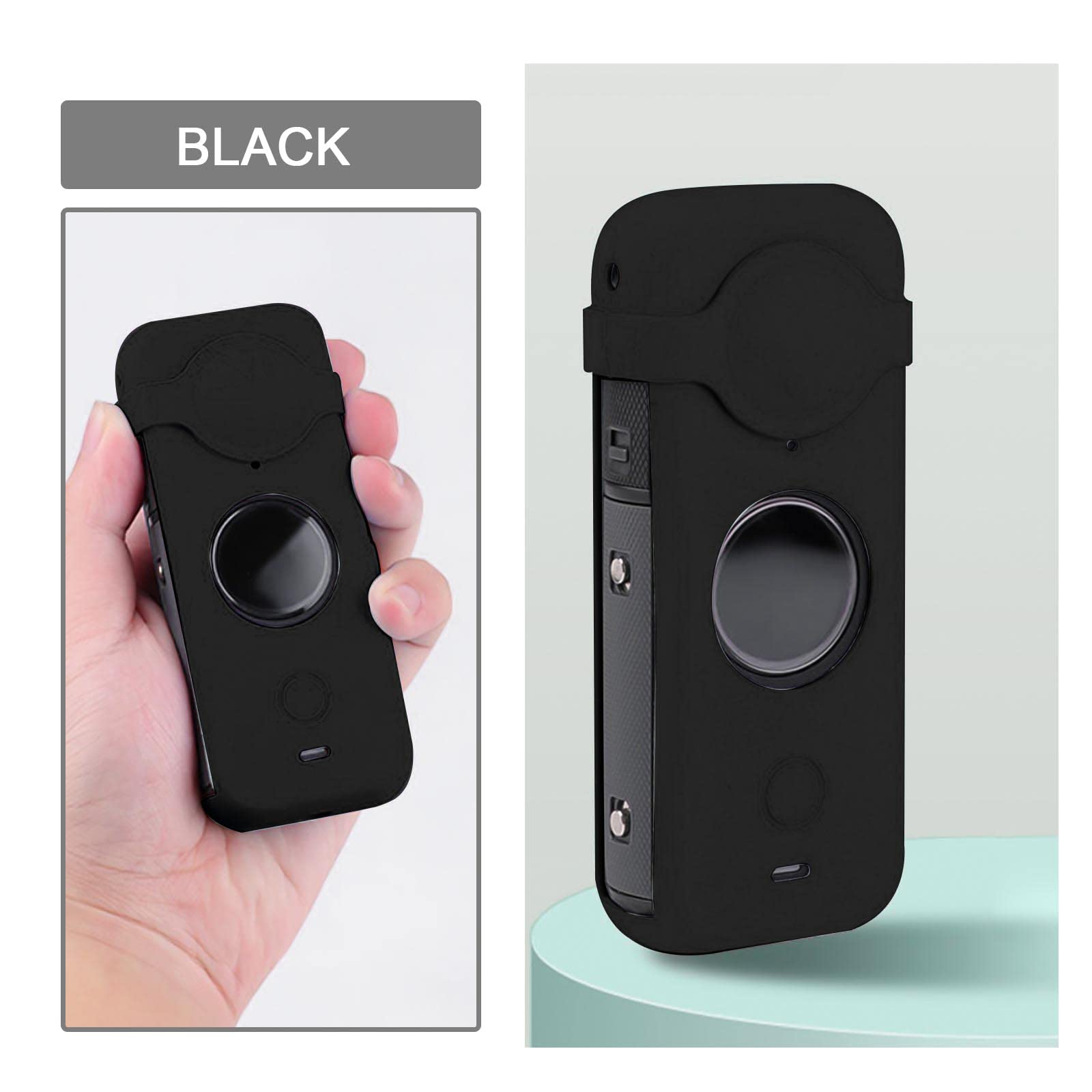 Create Idea Set With 2Pcs Body Cover Protector Lens Cap Protector Replacement Compatible With Insta 360 One X2 Camera Silicone C