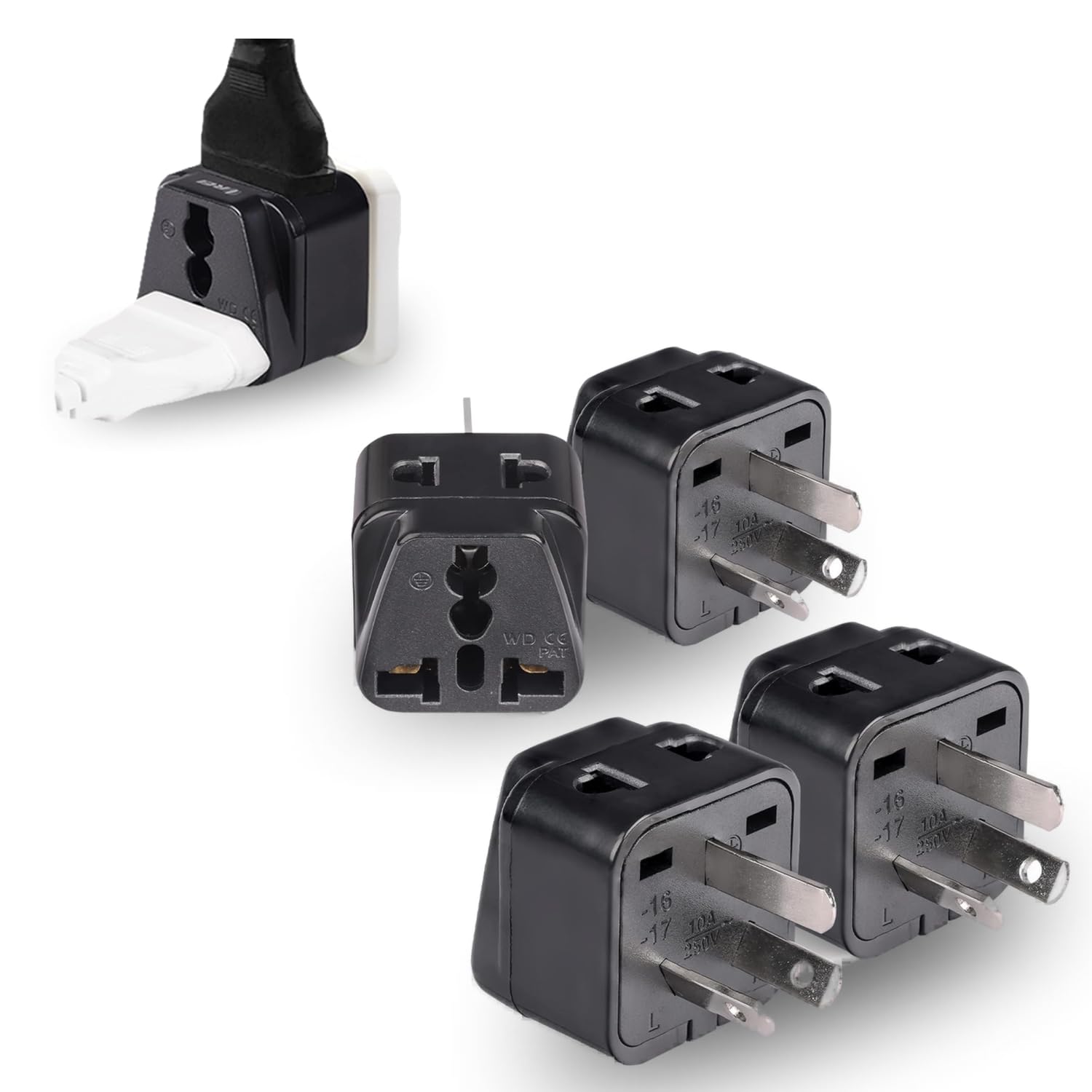 Orei Australia, New Zealand, China Power Plug Adapter, Au Travel Adapter 2 In 1 Usa Grounded Outlet Universal Socket   Type I