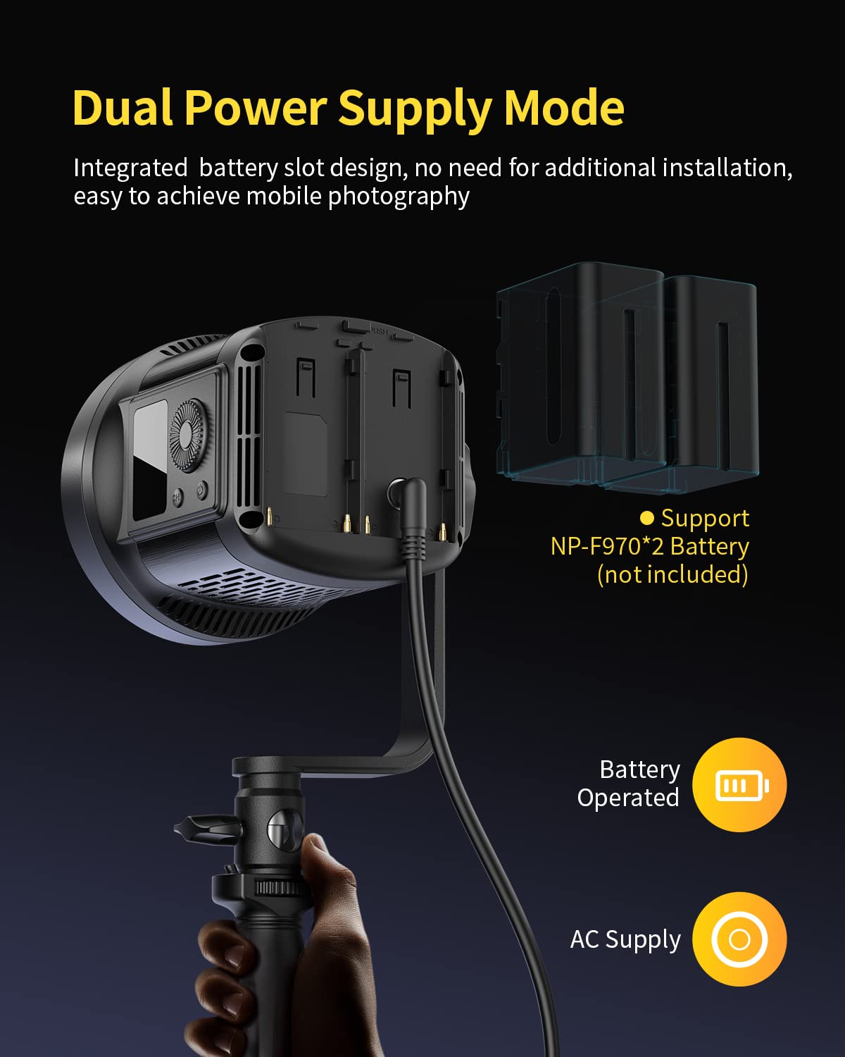 Raleno 80W Led Video Light With 2.4G Remote Control, 7200Lux Cri95+ Studio Lights With Cooling Fan And Bowens Mount, Photography