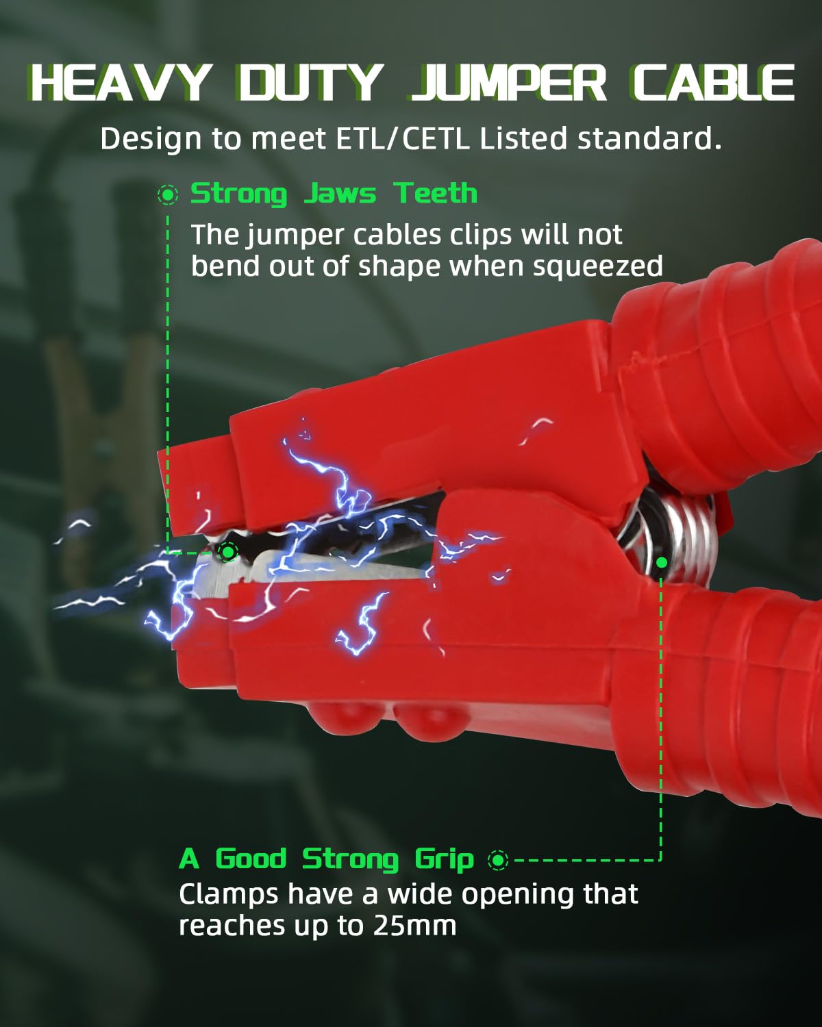 Scitoo 2 Pcs Jumper Cable Clamps 1000A Heavy Duty Pure Copper Alligator Clips Jumper Cables Boost Clamp, Battery Charger Clamps