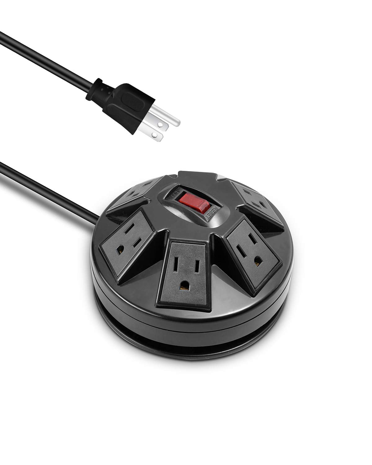 Kmc 6-Outlet Surge Protector Power Strip With 2 Usb (2.4A), Overload Protection, 15A 14Awg 6-Foot Cord Wire Extension Universal 